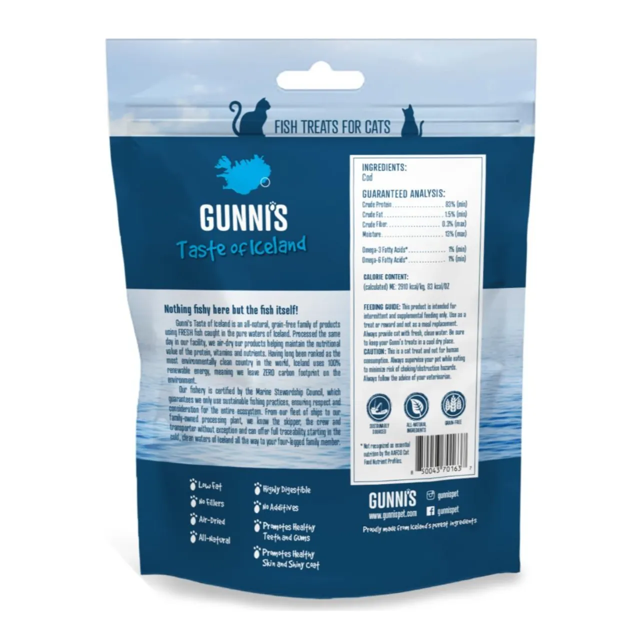 Gunnis mini kattegodbidder med torsk 42,5 g